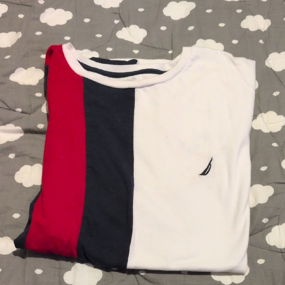 Nau Colorblock Tee - Red, Navy, and White